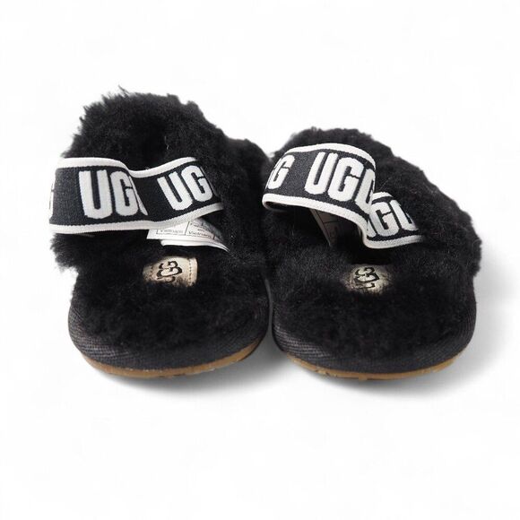 UGG Oh Fluff Yeah Slingback Slide Sandals Black 1116636T Toddler 6 - Picture 5 of 10